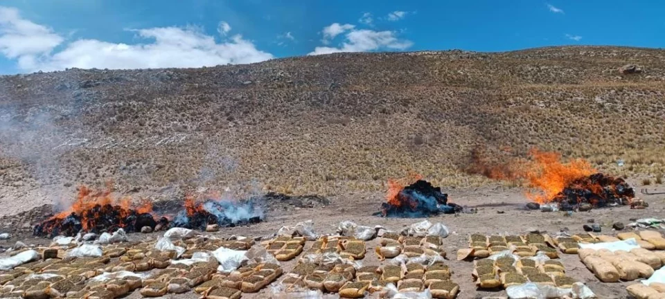 1.608 kilos de marihuana incinerados en Oruro