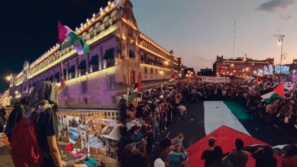Miles de mexicanos marchan en Ciudad de México para exigir el cese de ataques en Palestina