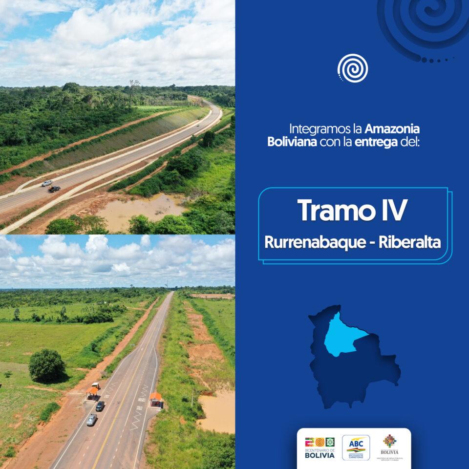 Gobierno entrega el tramo IV de la carretera Rurrenabaque – Riberalta, en Beni