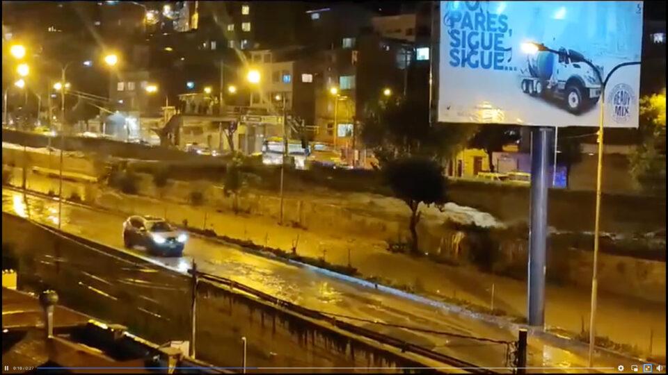 Río Choqueyapu crece hasta 2.8 metros tras las intensas lluvias
