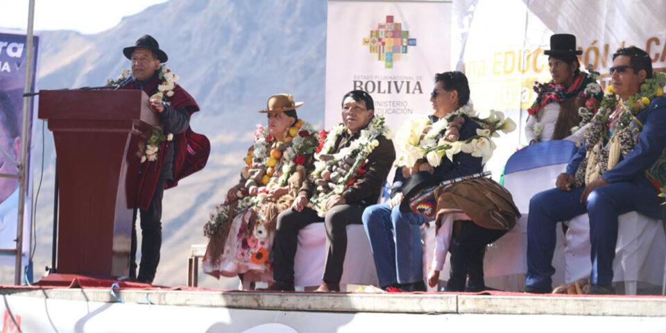 Vicepresidente Choquehuanca inaugura la gestión educativa 2024 en Oruro