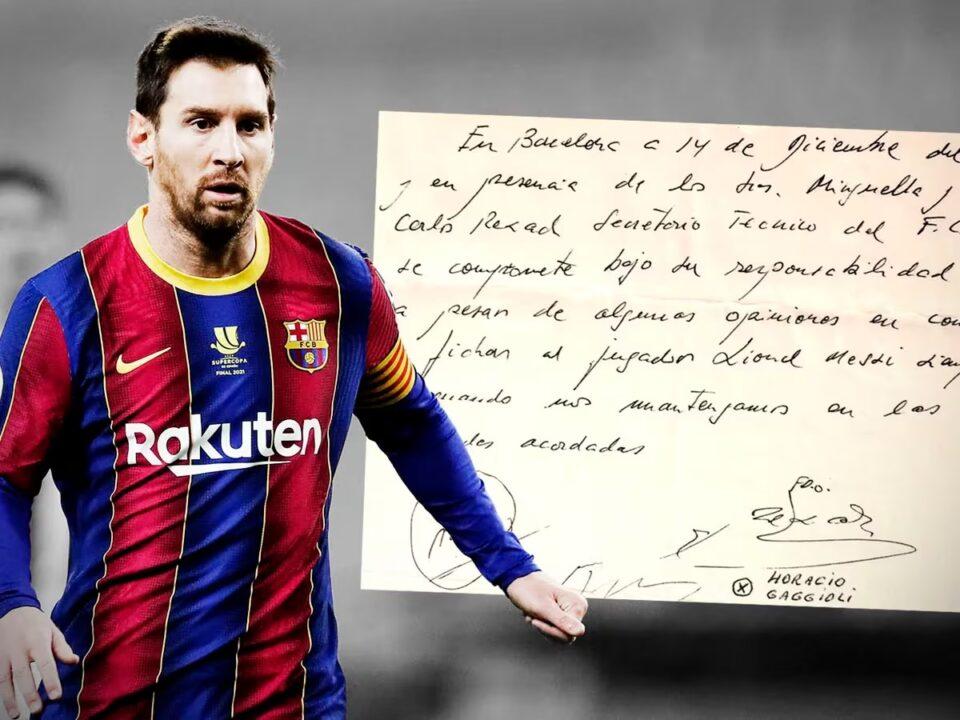 Será subastada la servilleta con la que Lionel Messi firmó con Barcelona: cuál es su precio de salida