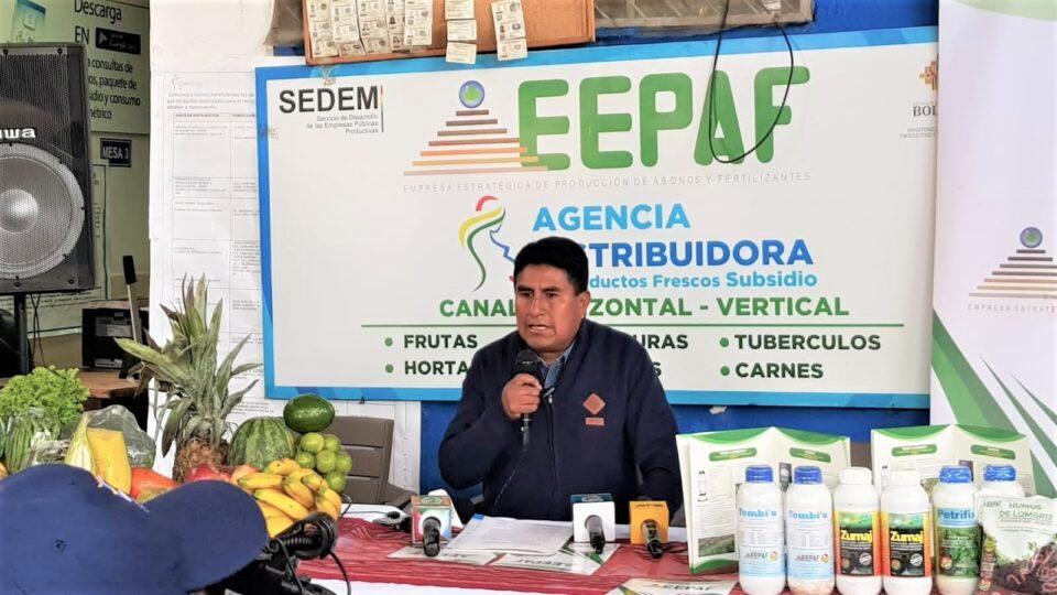 Empresa estatal de abonos y fertilizantes logra Bs 123 millones en ventas