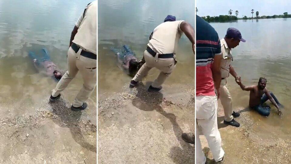 Se llevan la sorpresa de su vida al sacar un 'cadáver' que estaba flotando en un lago