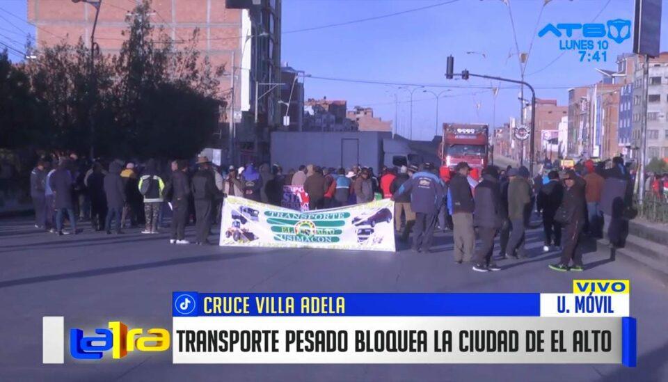 Transporte Pesado inicia con bloqueos en El Alto