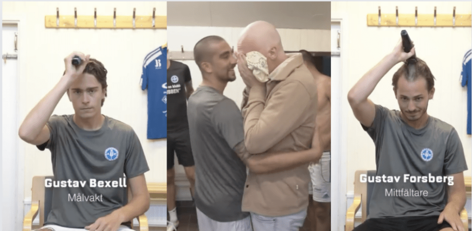Gesto emotivo de un equipo de fútbol de Suecia de hace viral