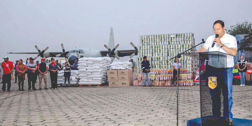 El Gobierno donará más de Bs 5,9 millones en alimentos, insumos médicos y equipamiento para combatir incendios en ocho municipios de Santa Cruz