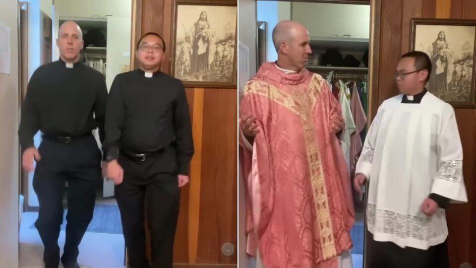 Dos curas sorprenden con un baile en TikTok y se vuelven virales con su divertido trend