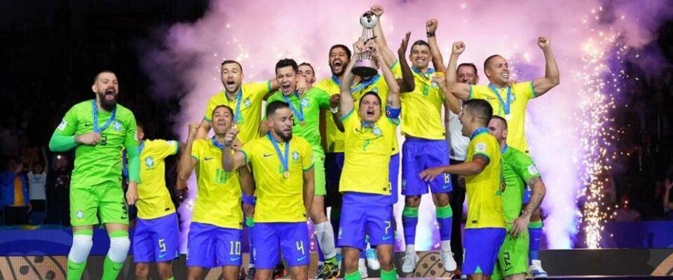 Brasil se corona hexacampeón del mundo de fútbol sala al vencer 2-1 a Argentina