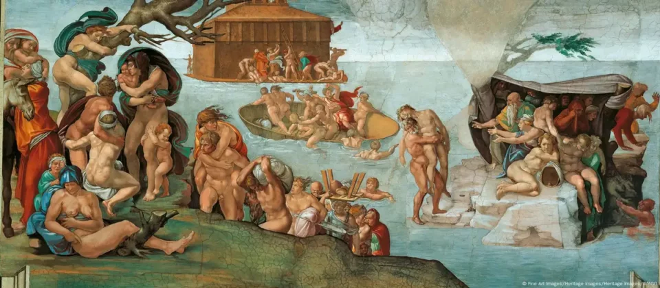 Estudio revela que Miguel Ángel representó el cáncer de mama en 'El diluvio universal'