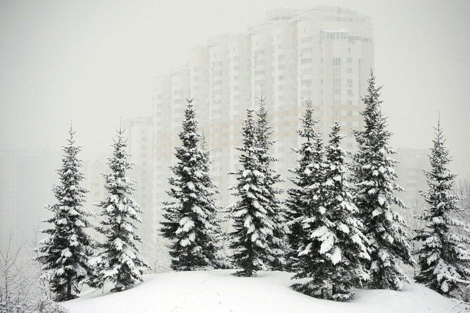 Moscú es cubierto con un manto de nieve