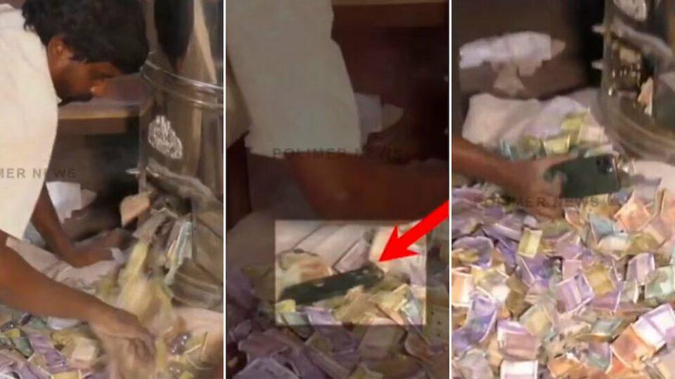 Un hombre pierde su teléfono en caja de donaciones en la India