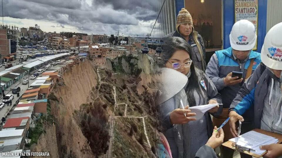 Vecinos de El Alto piden evacuación ante riesgo de deslizamiento en la avenida Panorámica