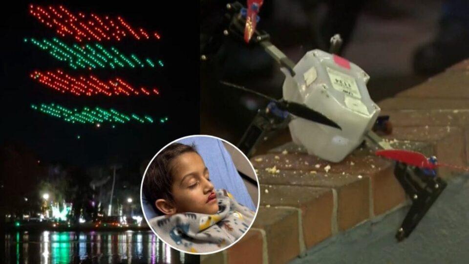 Niño herido por dron en show navideño