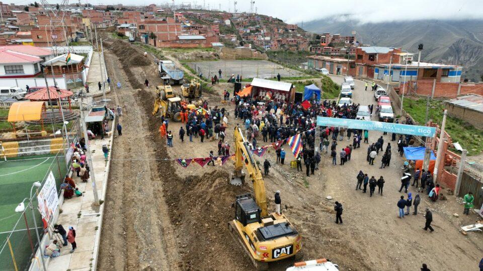 Alcaldía de El Alto inicia las obras para el pavimento rígido en avenida Panorámica