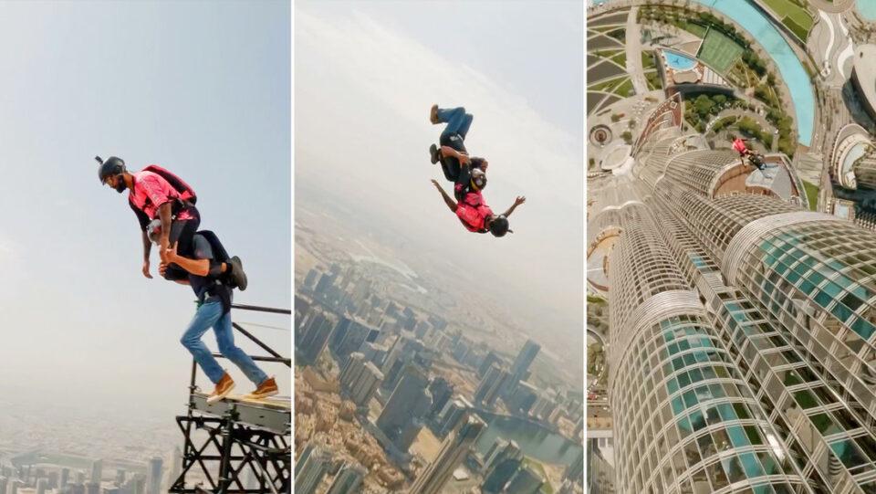 El príncipe heredero de Dubái salta desde lo alto de un rascacielos