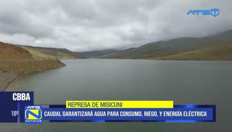 Reservorio de Misicuni alcanza el 87% de almacenamiento de agua