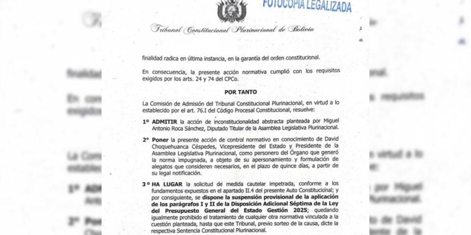 El TCP ordena la suspensión temporal de la disposición adicional séptima del PGE 2025.