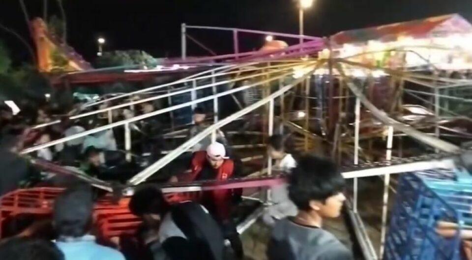 Varios heridos tras caída de una rueda de la fortuna en Santa Cruz