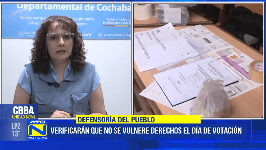 Defensoría del Pueblo despliega brigadas y voluntarios para garantizar elecciones en Cochabamba