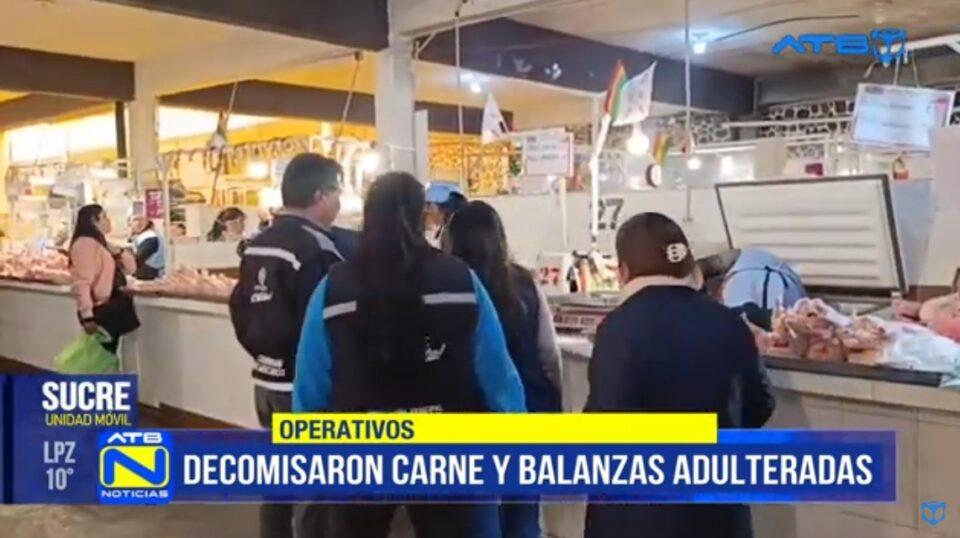 Sucre: decomisan carne en mal estado y balanzas adulteradas