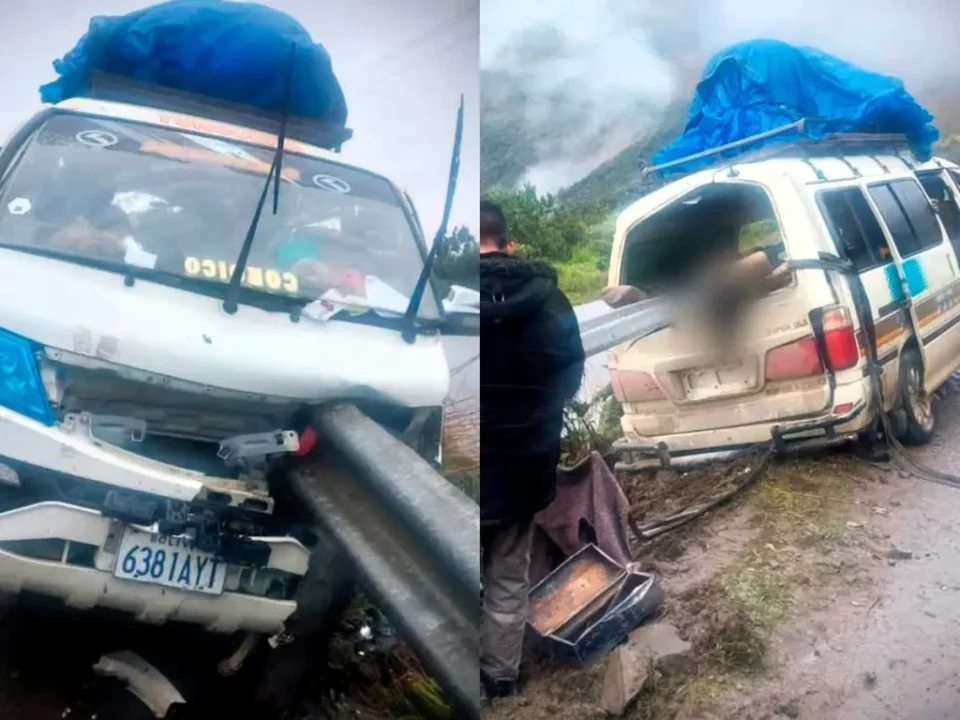 Accidente en Cotapata deja tres fallecidos tras impactar con una barrera de seguridad