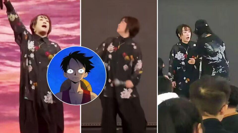 El desconcertante momento en que la cantante japonesa Maki Otsuki fue sacada abruptamente del escenario durante un festival en China