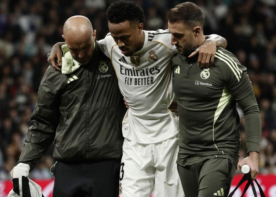 Real Madrid confirma lesión de Éder Militão y estará fuera por varios meses