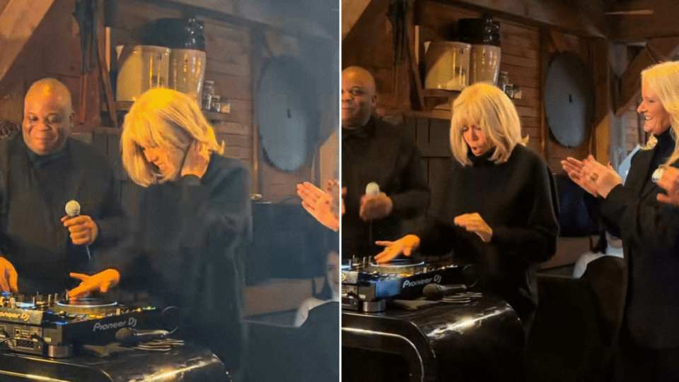 Brigitte Macron improvisa como DJ en París