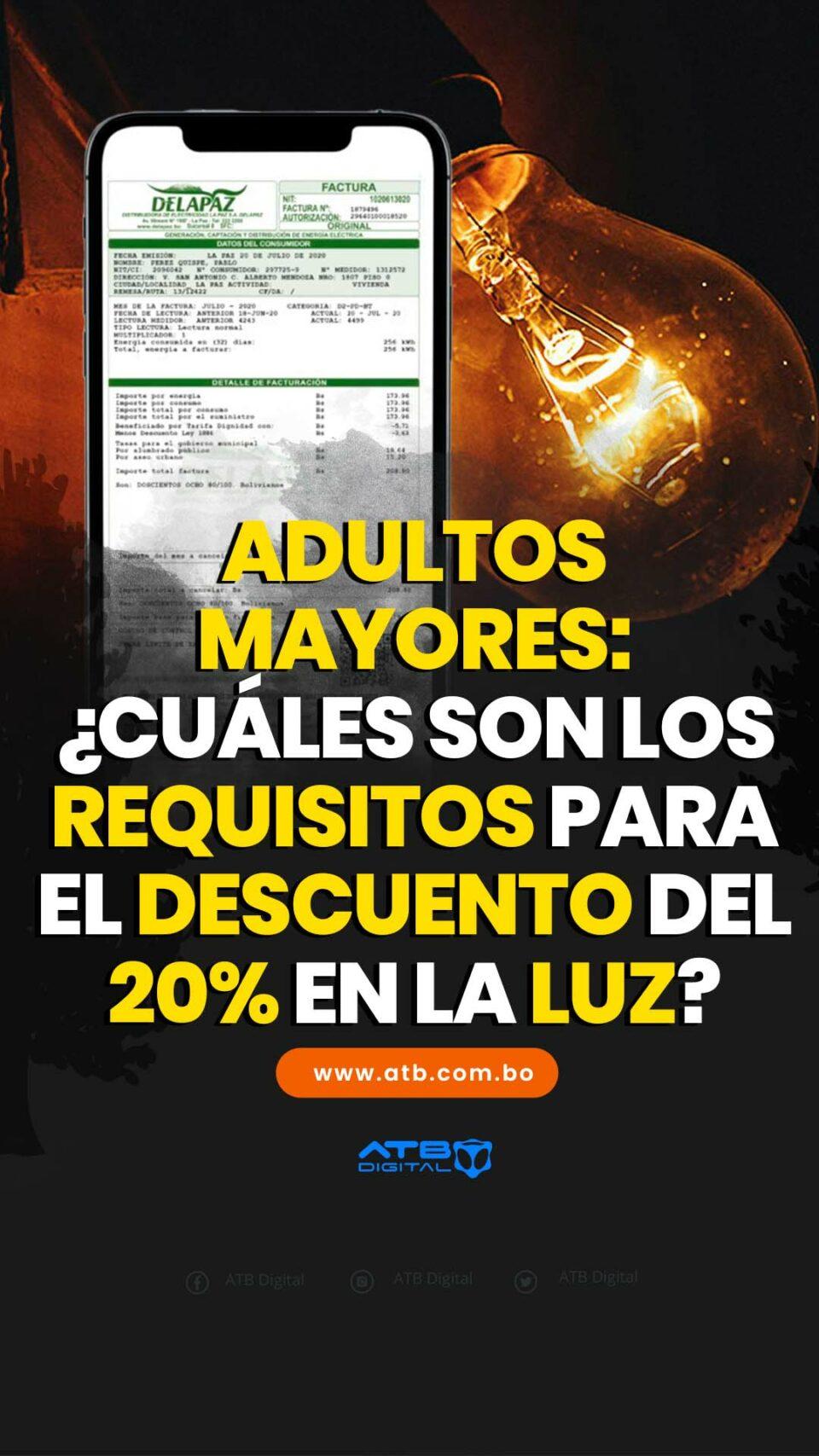 Adultos mayores: ¿Cuáles son los requisitos para el descuento del 20% en la luz?