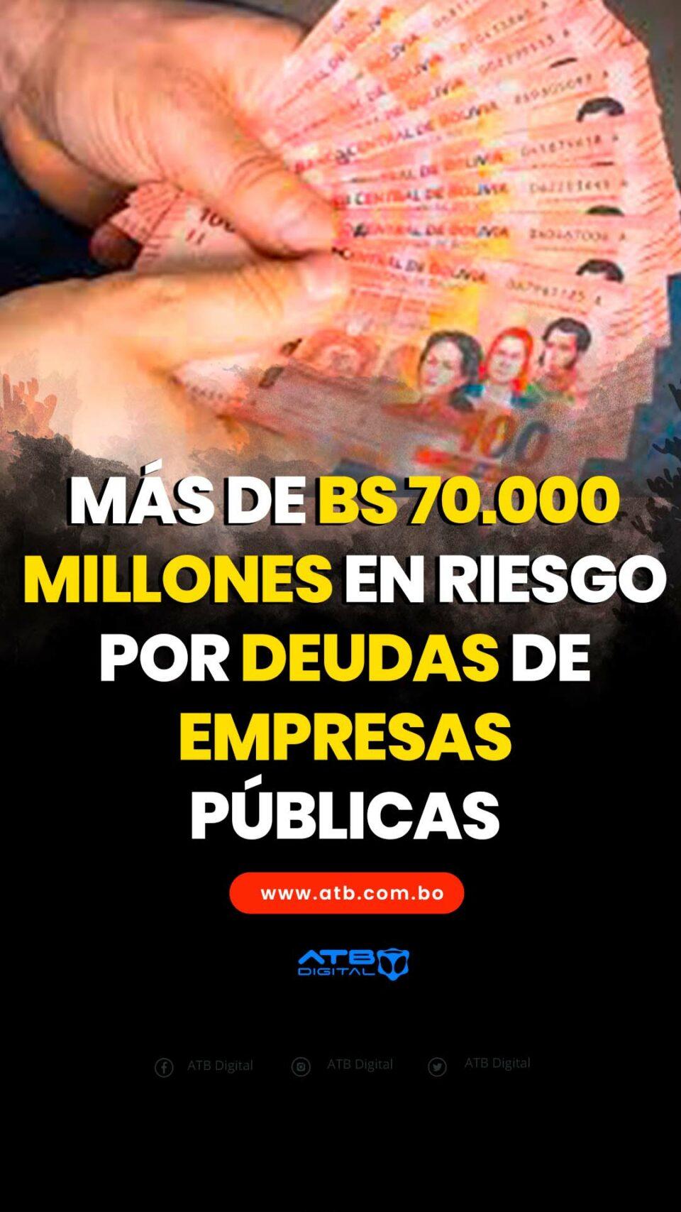 Más de Bs 70.000 millones en riesgo por deudas de empresas públicas