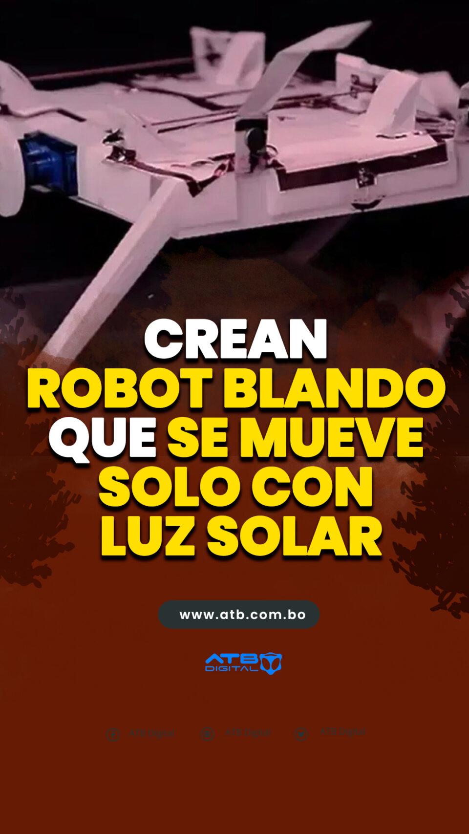 Crean robot blando que se mueve solo con luz solar