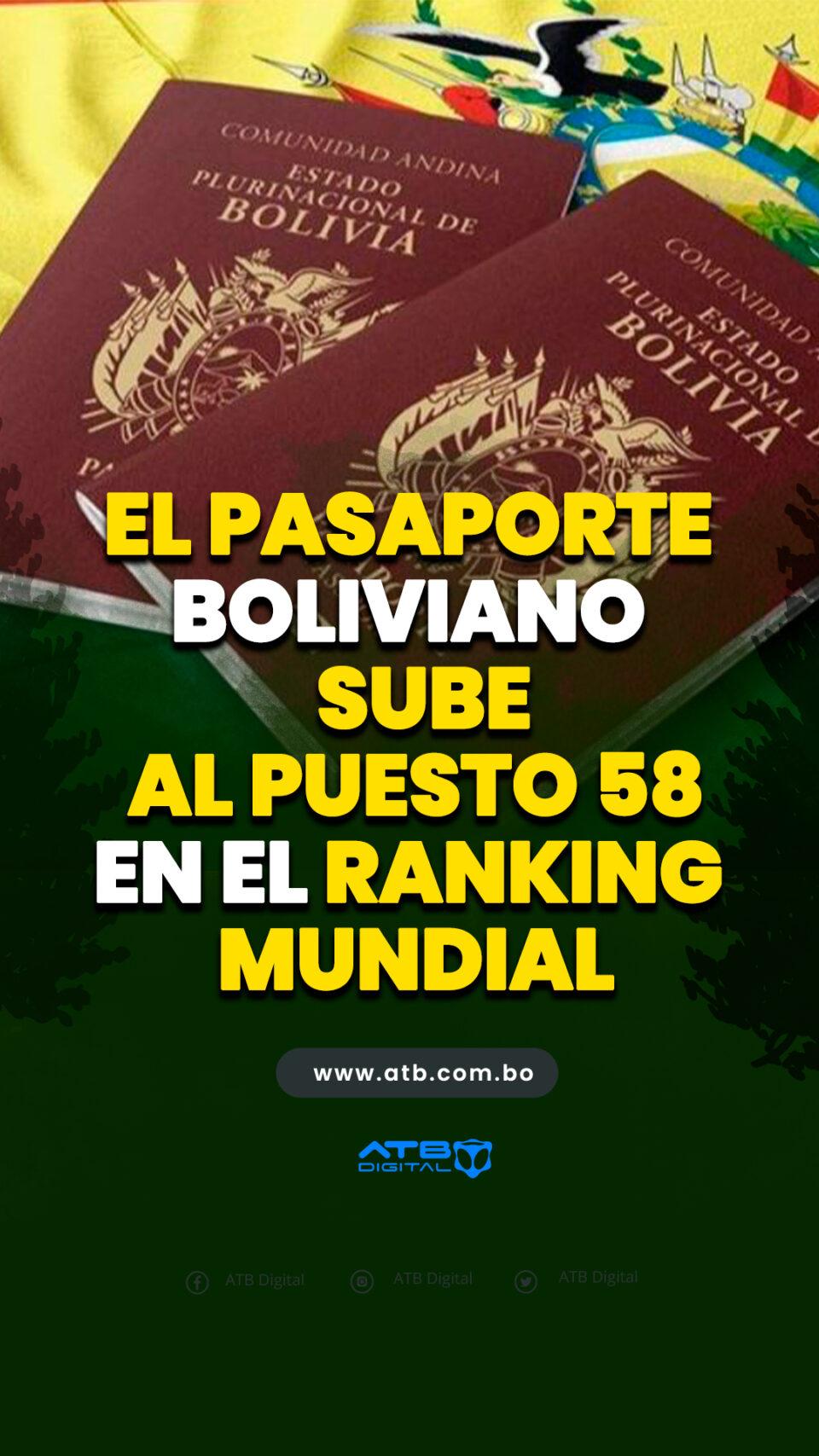 El pasaporte boliviano sube al puesto 58 en el Ranking Mundial