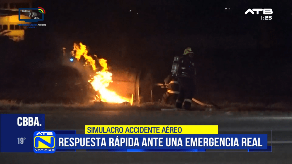 Cochabamba realiza simulacro de accidente aéreo en el aeropuerto Jorge Wilstermann