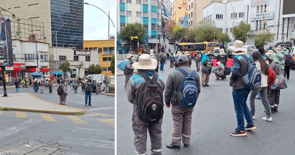 Trabajadores de Emaverde mantienen bloqueos en La Paz; demandan pago de salarios