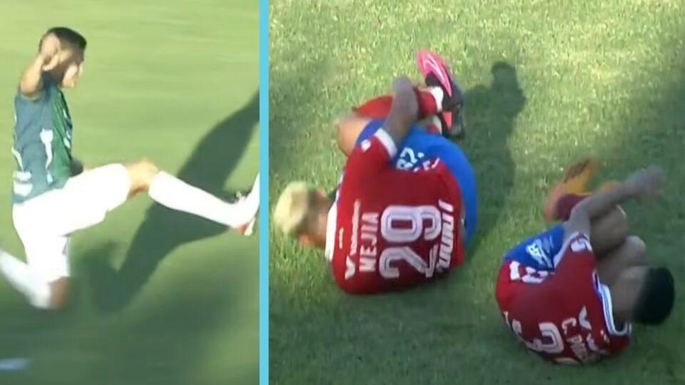 ¡Roja y a la cárcel! La durisíma entrada de un jugador contra dos de sus contricantes